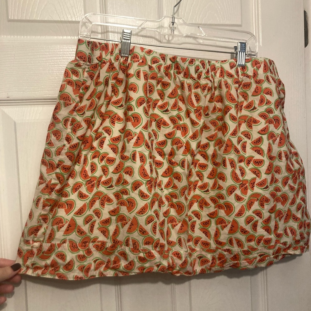J. Crew cotton watermelon skirt